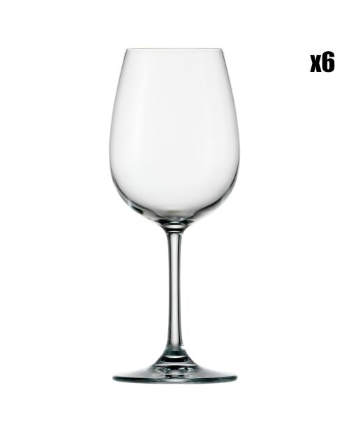 6 Verres à vin rouge Weinland en cristal transparents - 35 cl