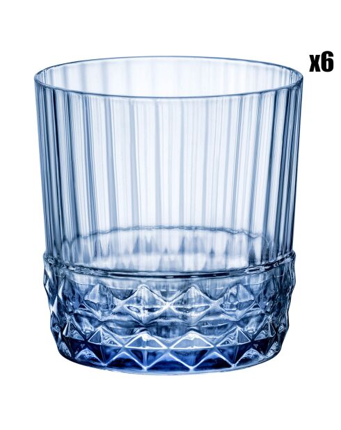 6 Gobelets America '20s bleus - 37 cl