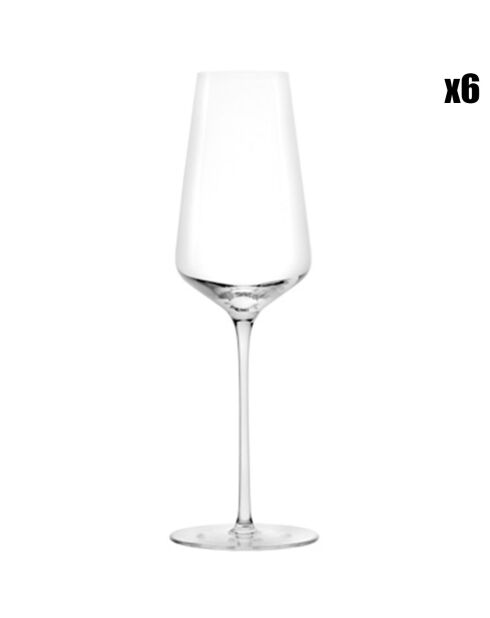 6 Flûtes à champagne Starlight en cristal transparentes - 29 cl