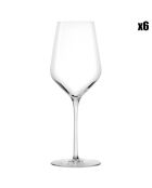 6 Verres à vin blanc Starlight en cristal transparents - 41 cl