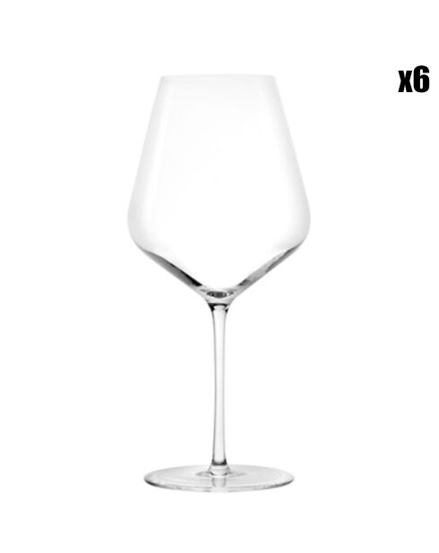 6 Verres à vin Bourgogne Starlight en cristal transparents - 82 cl