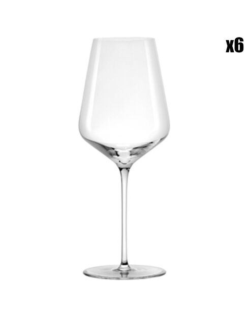 6 Verres à vin Bordeaux Starlight en cristal transparents - 67.5 cl