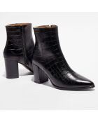 Boots en Cuir Léonie noires - Talon 7,5 cm