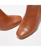 Bottines en Cuir Lena camel - Talon 8 cm