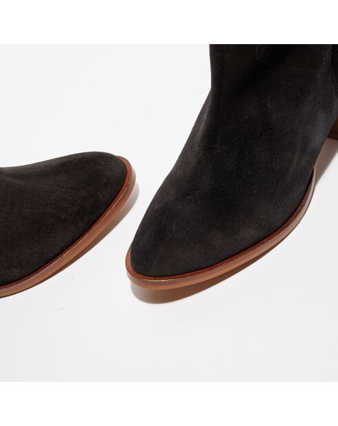 Bottines en Velours de Cuir Louise noires