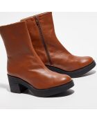 Boots en Cuir Alba marron - Talon 6,5 cm