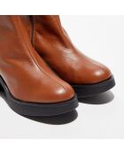 Boots en Cuir Alba marron - Talon 6,5 cm