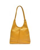 Sac hobo en Cuir moutarde - 39x34x8.5 cm