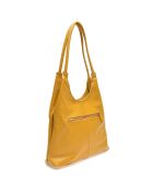 Sac hobo en Cuir moutarde - 39x34x8.5 cm