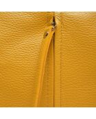 Sac hobo en Cuir moutarde - 39x34x8.5 cm