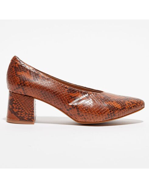 Escarpins en Cuir Juliette marron - Talon 5,5 cm