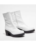 Boots en Cuir Alba blanches - Talon 6,5 cm