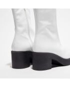 Boots en Cuir Alba blanches - Talon 6,5 cm