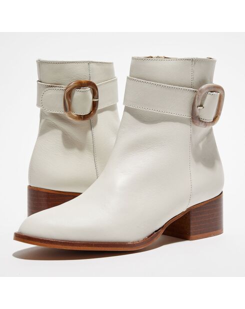 Bottines en Cuir Olivia écrues