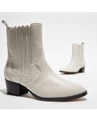 Chelsea boots en Cuir Lisa blanches