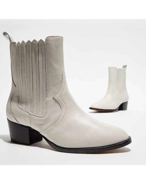 Chelsea boots en Cuir Lisa blanches