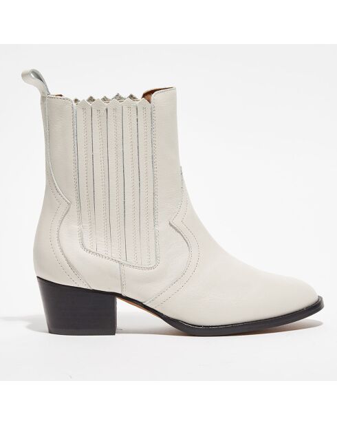 Chelsea boots en Cuir Lisa blanches