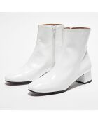 Bottines en Cuir verni Clara blanches