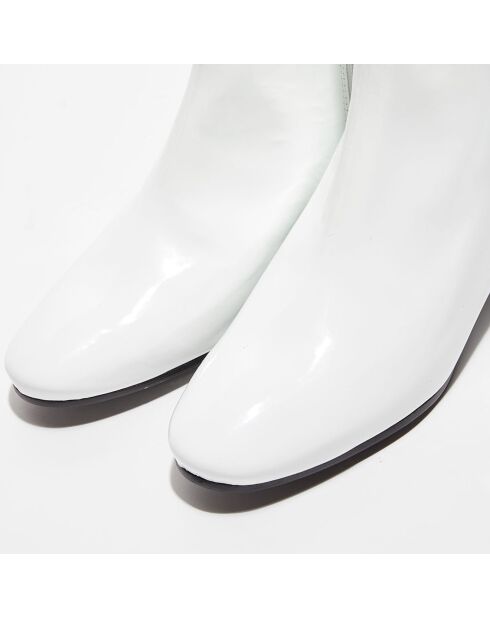 Bottines en Cuir verni Clara blanches