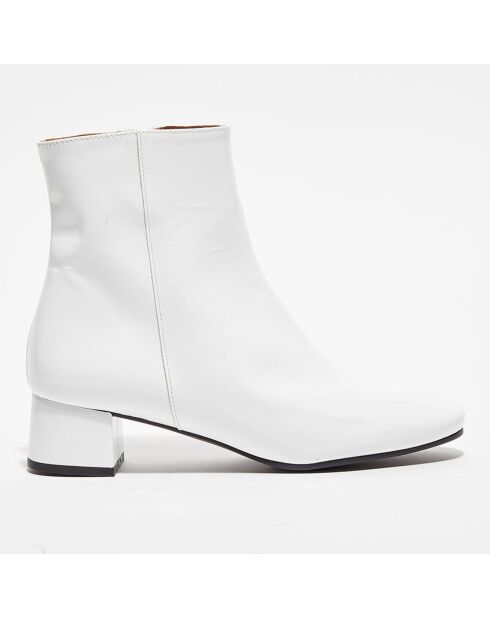 Bottines en Cuir verni Clara blanches