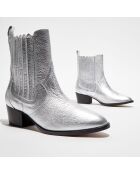 Chelsea boots en Cuir métallisé  Lisa argentées