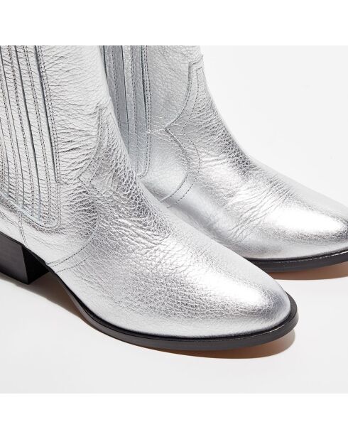 Chelsea boots en Cuir métallisé  Lisa argentées