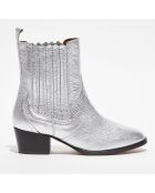 Chelsea boots en Cuir métallisé  Lisa argentées