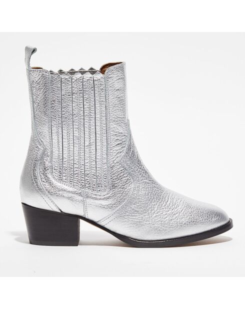 Chelsea boots en Cuir métallisé  Lisa argentées