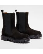 Chelsea Boots en Velours de Cuir Lauriane noires