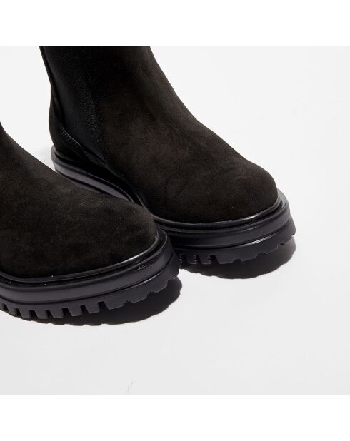 Chelsea Boots en Velours de Cuir Lauriane noires