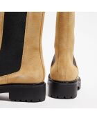 Chelsea boots en Velours de Cuir Alice beiges