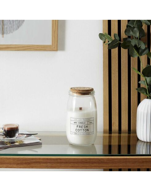 Bougie parfumée fleur de coton et bois de santal - 110h