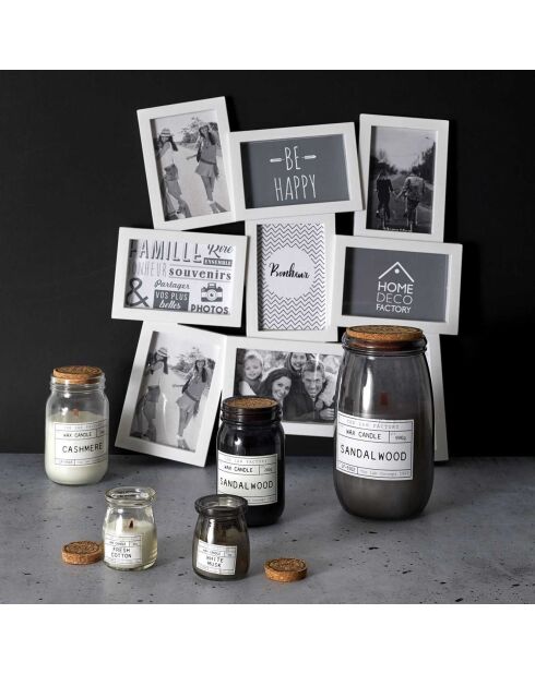 Bougie parfumée fleur de coton et bois de santal - 110h