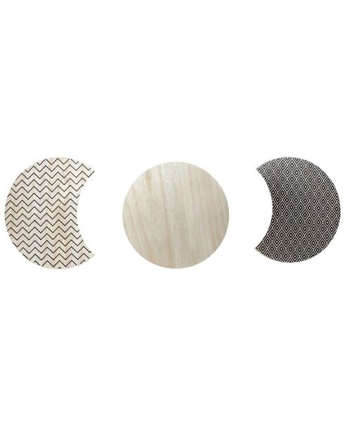 3 Tables gigognes beige/noir - 45x36x45 cm