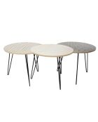 3 Tables gigognes beige/noir - 45x36x45 cm