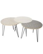 3 Tables gigognes beige/noir - 45x36x45 cm