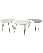 3 Tables gigognes beige/noir - 45x36x45 cm