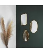 3 Miroirs assortis contour doré - 25x34 cm