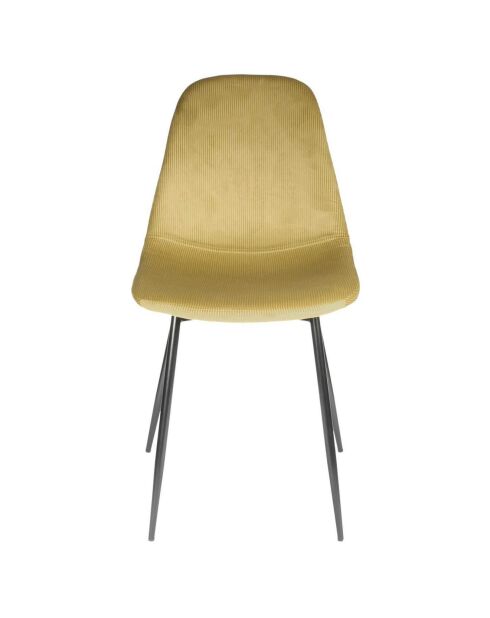 2 Stühle Giulia aus senfgelbem Kord - 44x86x45 cm