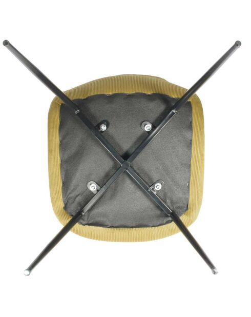 2 Stühle Giulia aus senfgelbem Kord - 44x86x45 cm