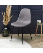 2 Giulia Cordstühle mausgrau - 44x86x45 cm