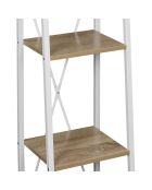 Étagère scandinave bois/blanc - 34x148x32.5 cm