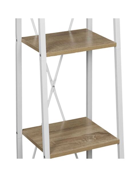 Étagère scandinave bois/blanc - 34x148x32.5 cm