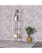 Étagère scandinave bois/blanc - 34x148x32.5 cm