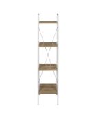 Étagère scandinave bois/blanc - 34x148x32.5 cm
