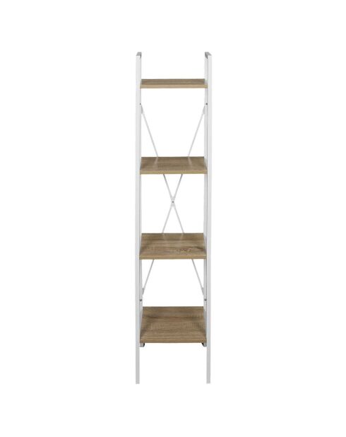 Étagère scandinave bois/blanc - 34x148x32.5 cm