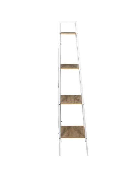 Étagère scandinave bois/blanc - 34x148x32.5 cm