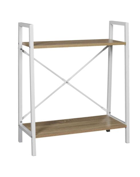 Étagère scandinave bois/blanc - 60x70x27 cm