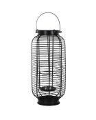 Farol metálico con alambre negro - 19x42,5x18 cm
