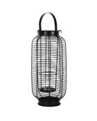 Farol metálico con alambre negro - 19x42,5x18 cm